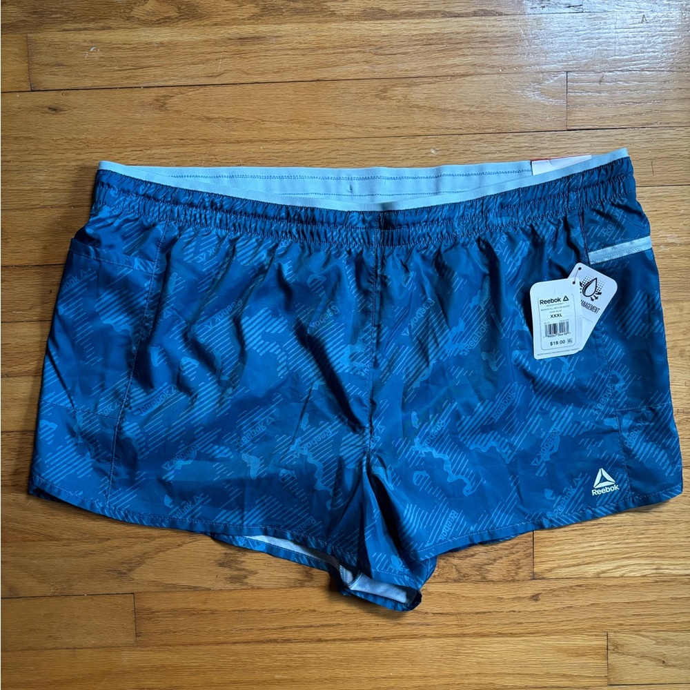 NWT Reebok Womens Relaxed Shorts XXXL Blue Lined Pockets